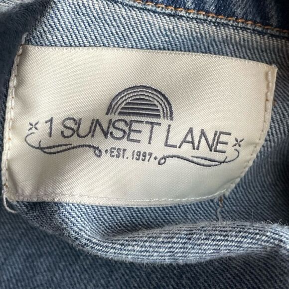 1 Sunset Lane Vintage Vibe 100% Cotton Button Down Denim Jacket (Size: Medium) - Picture 7 of 9